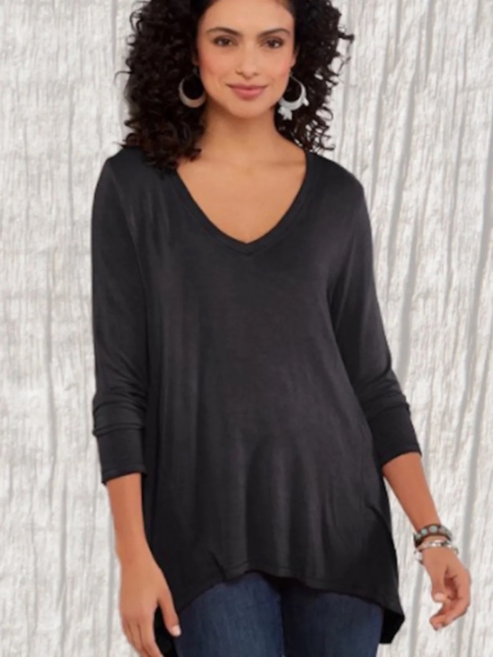 Soft Surroundings Black Large Petite Sublime long sleeve shirt  - NWT